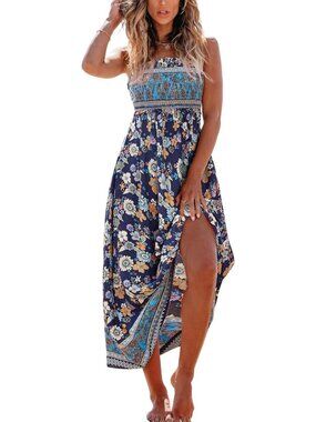 Floral Maxi Summer Dress for Women | Flowy Sundress Perfect for Beach & Parties